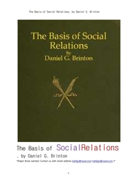  ɸǿ  ȸ .The Basis of Social Relations, by Daniel G. Brinton